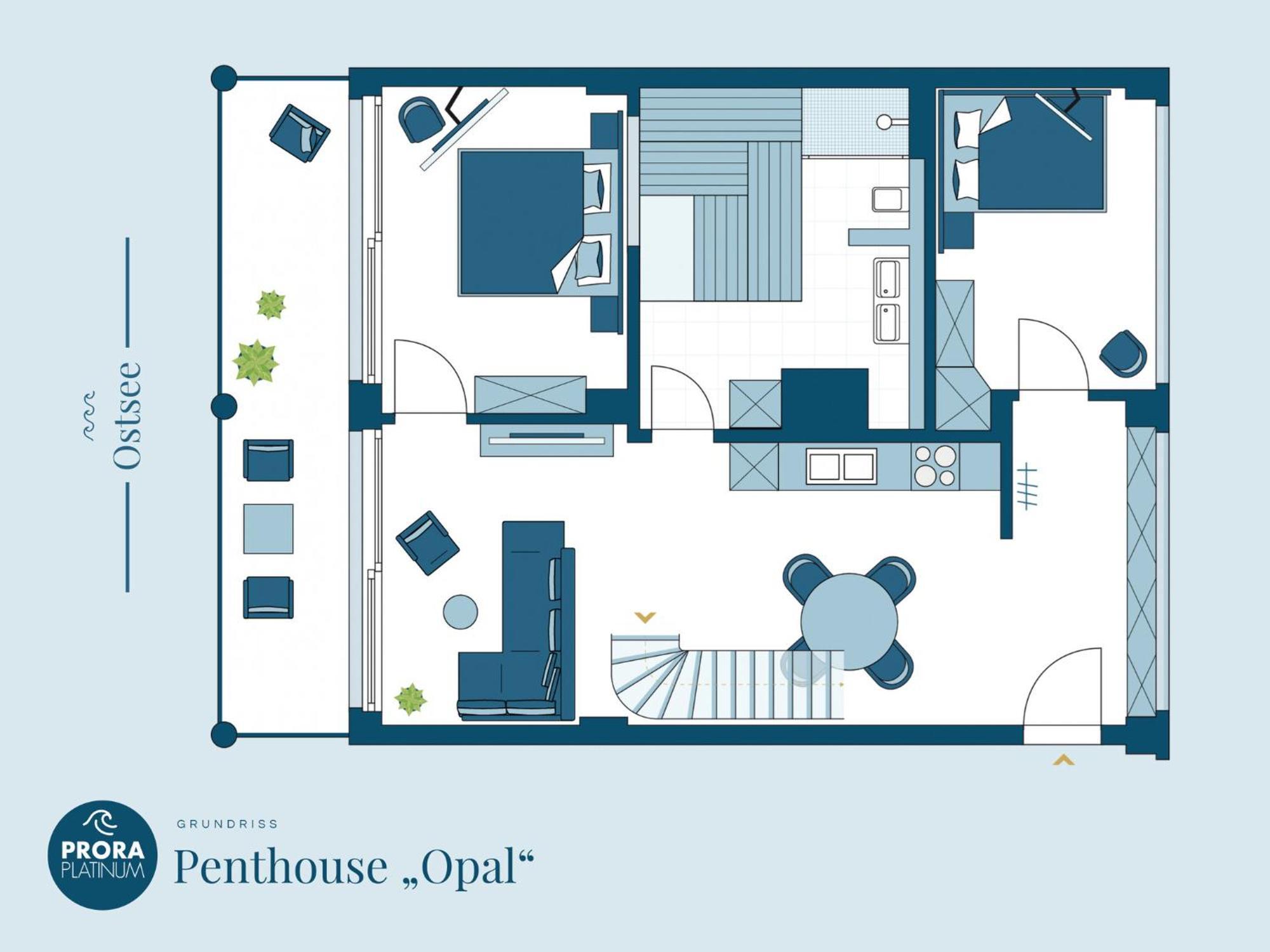 Apartment Prora Platinum Penthouse Opal *
